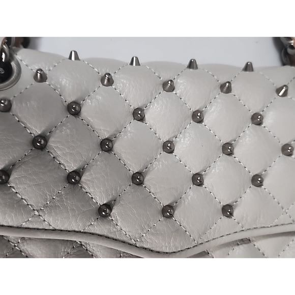 Rebecca Minkoff Light Gray Studded Mini Affair Quilted Bag